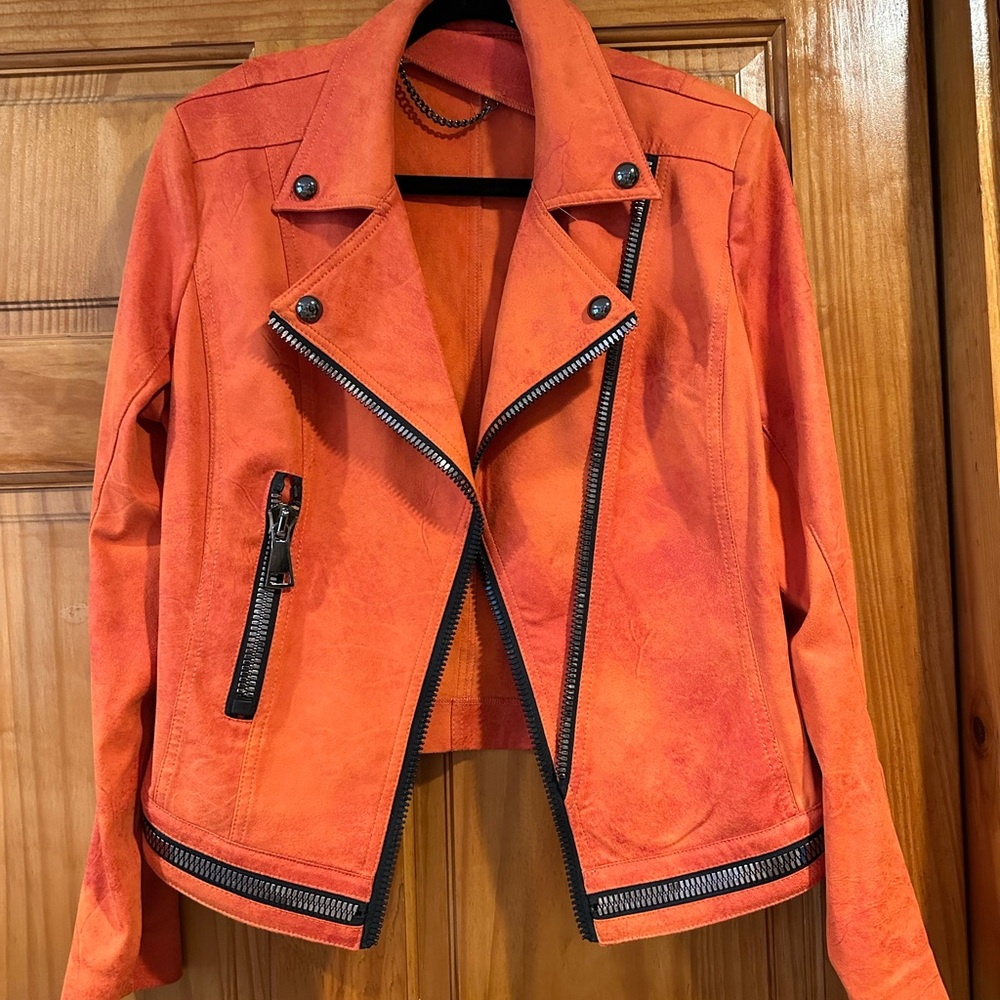 Orange Biker Jacket